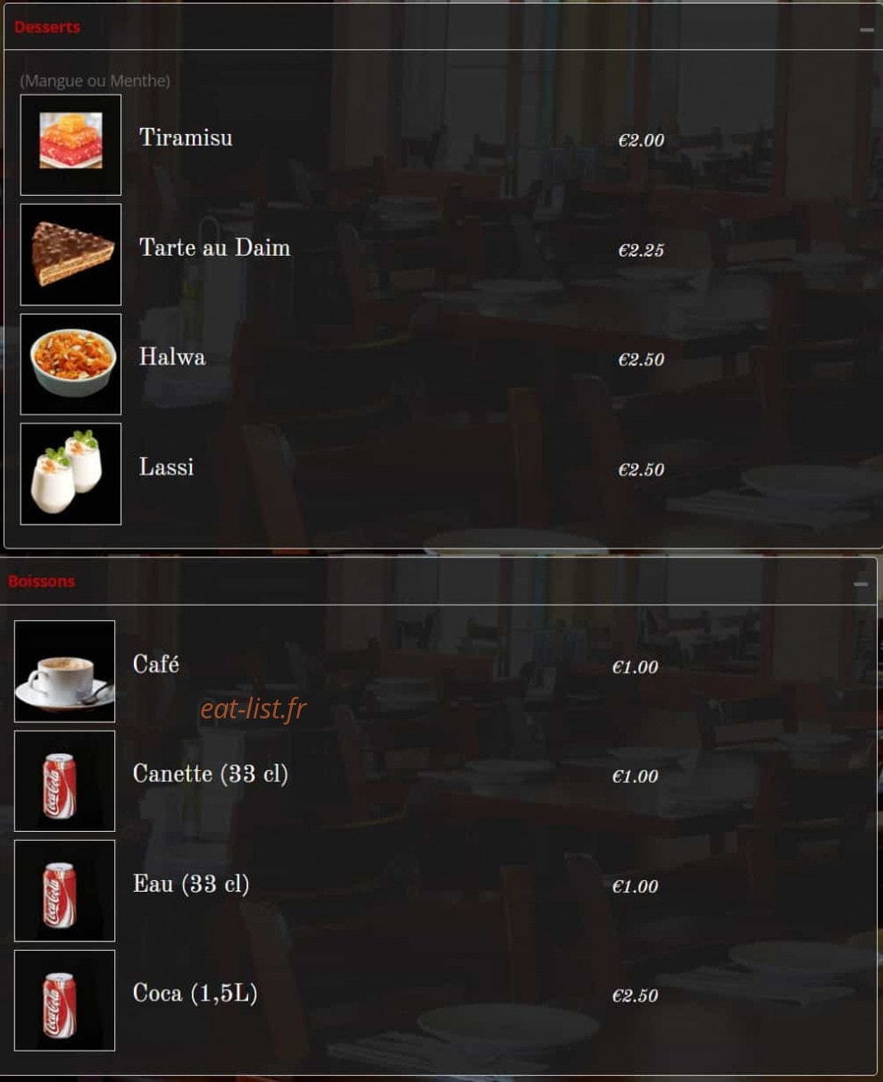 Chicken food — carte page 5