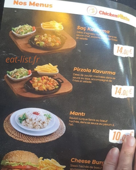 Chicken pasta — carte page 4