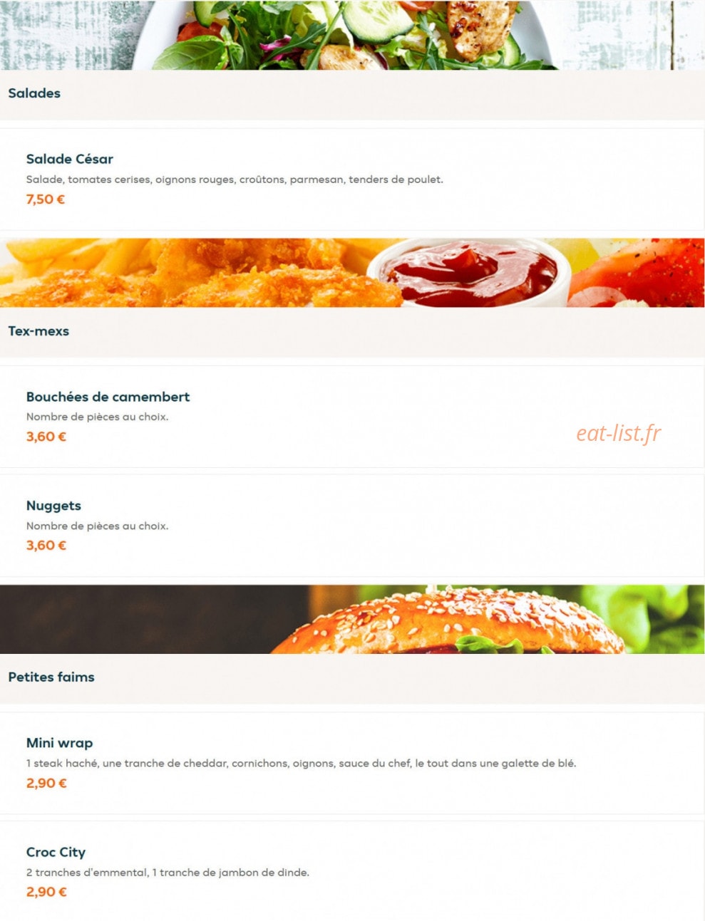 City burger — carte page 5
