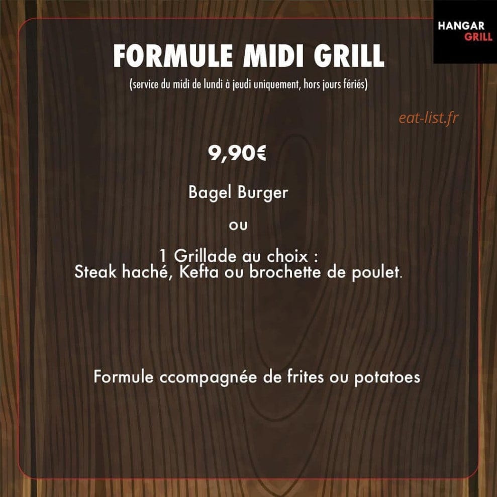 Hangar Grill — carte page 3