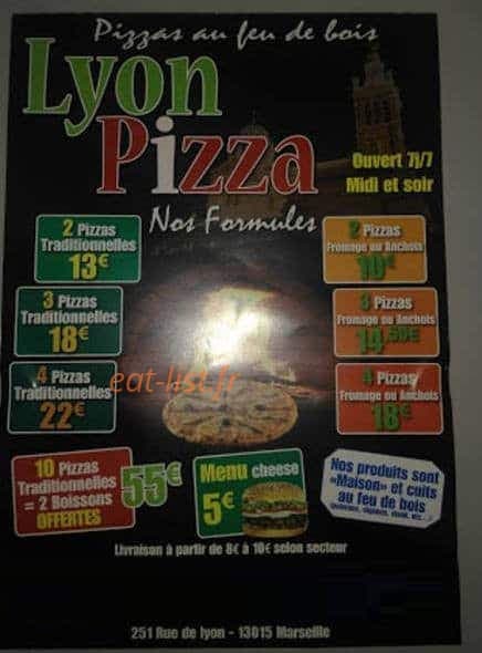 Lyon pizza — carte page 1
