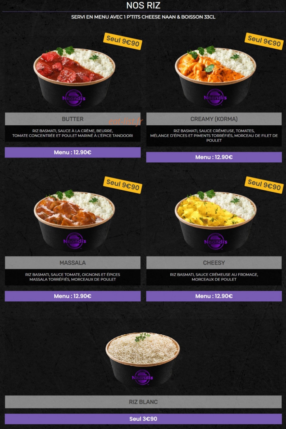 Naandi’s — carte page 5