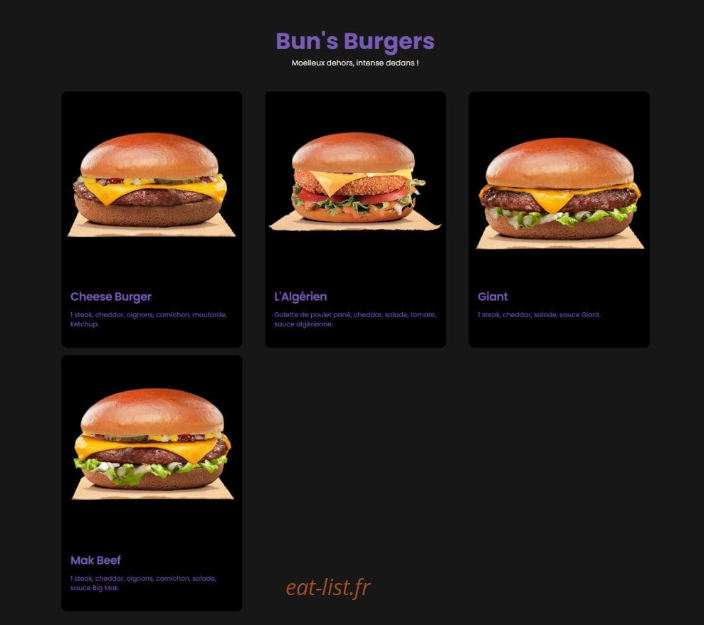 Carte et menu de Naandi’s à Marseille 15 — Bun s burgers