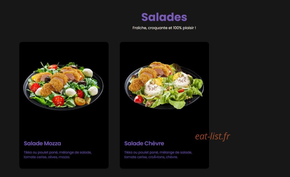 Carte et menu de Naandi’s à Marseille 15 — Salades