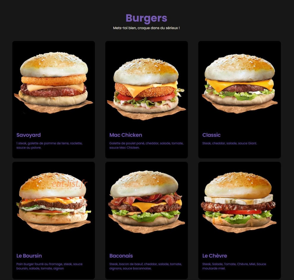 Carte et menu de Naandi’s à Marseille 15 — Burgers