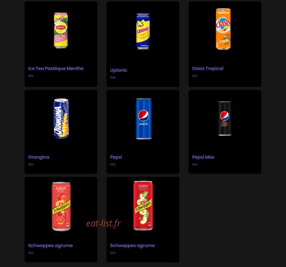 Carte et menu de Naandi’s à Marseille 15 — Boissons