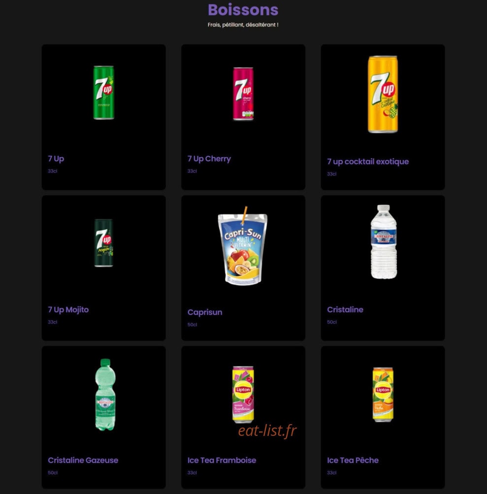 Carte et menu de Naandi’s à Marseille 15 — Boissons