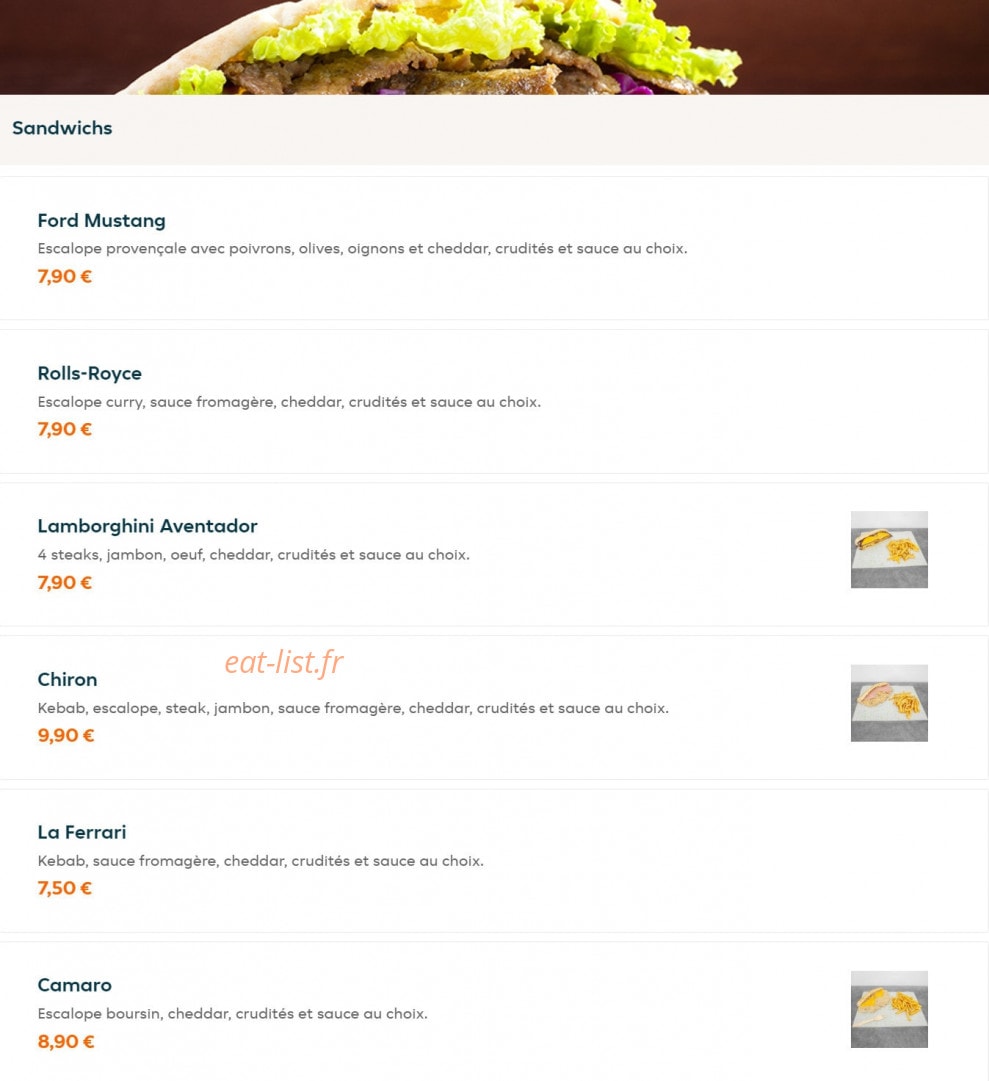 O’Garage — carte page 3