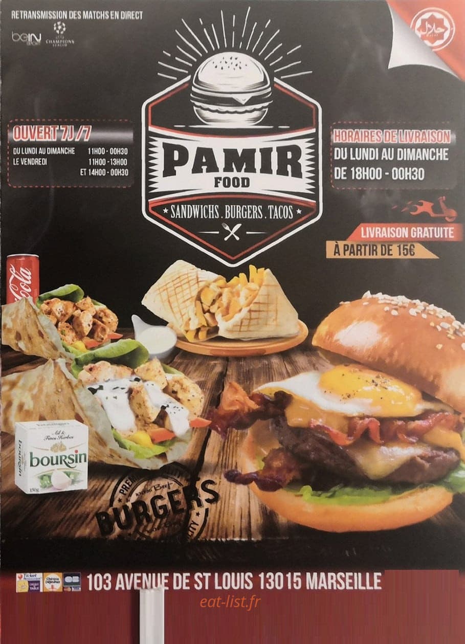 Pamir Food — carte page 1