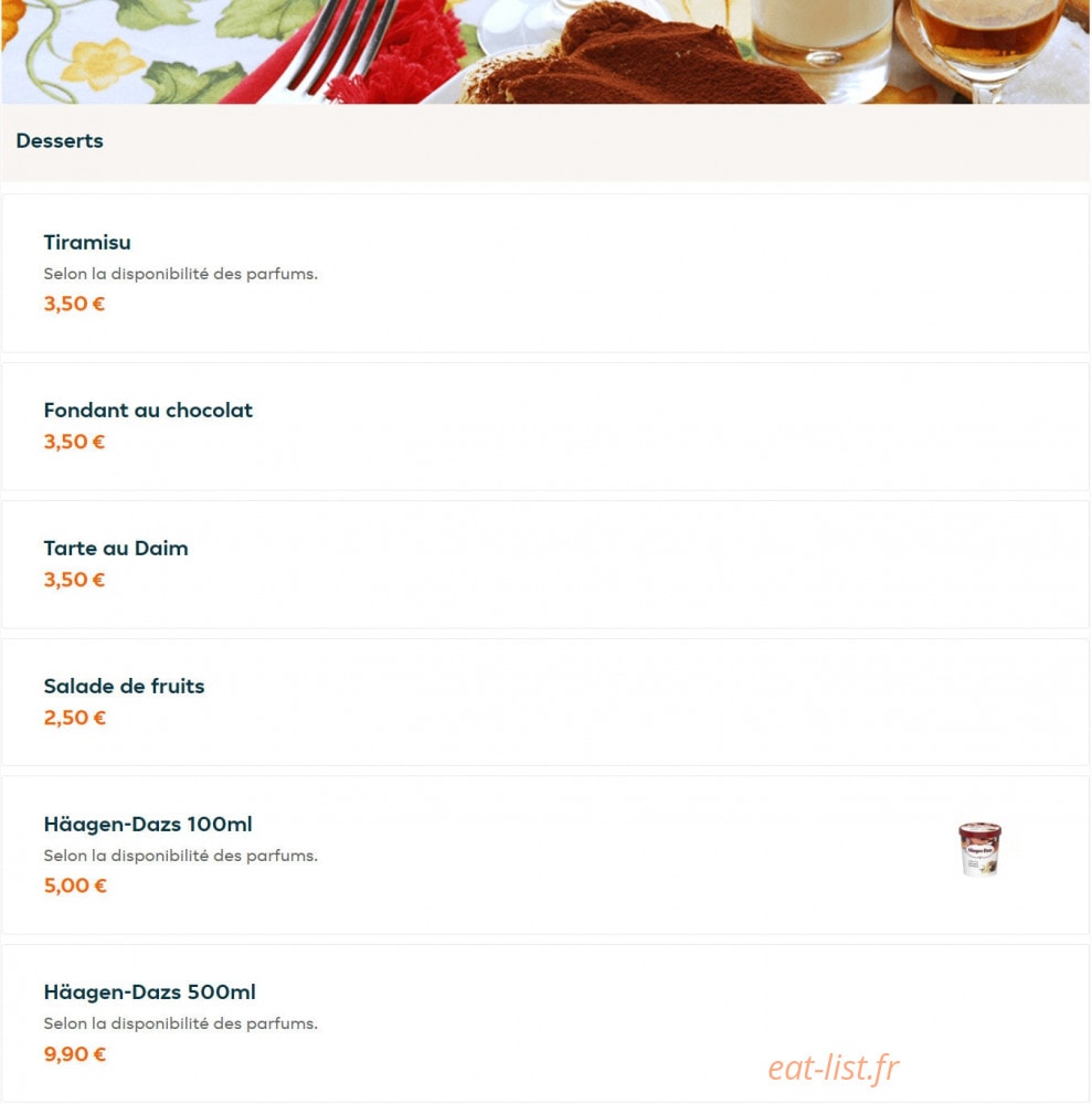 Regal Food's La Viste — carte page 7