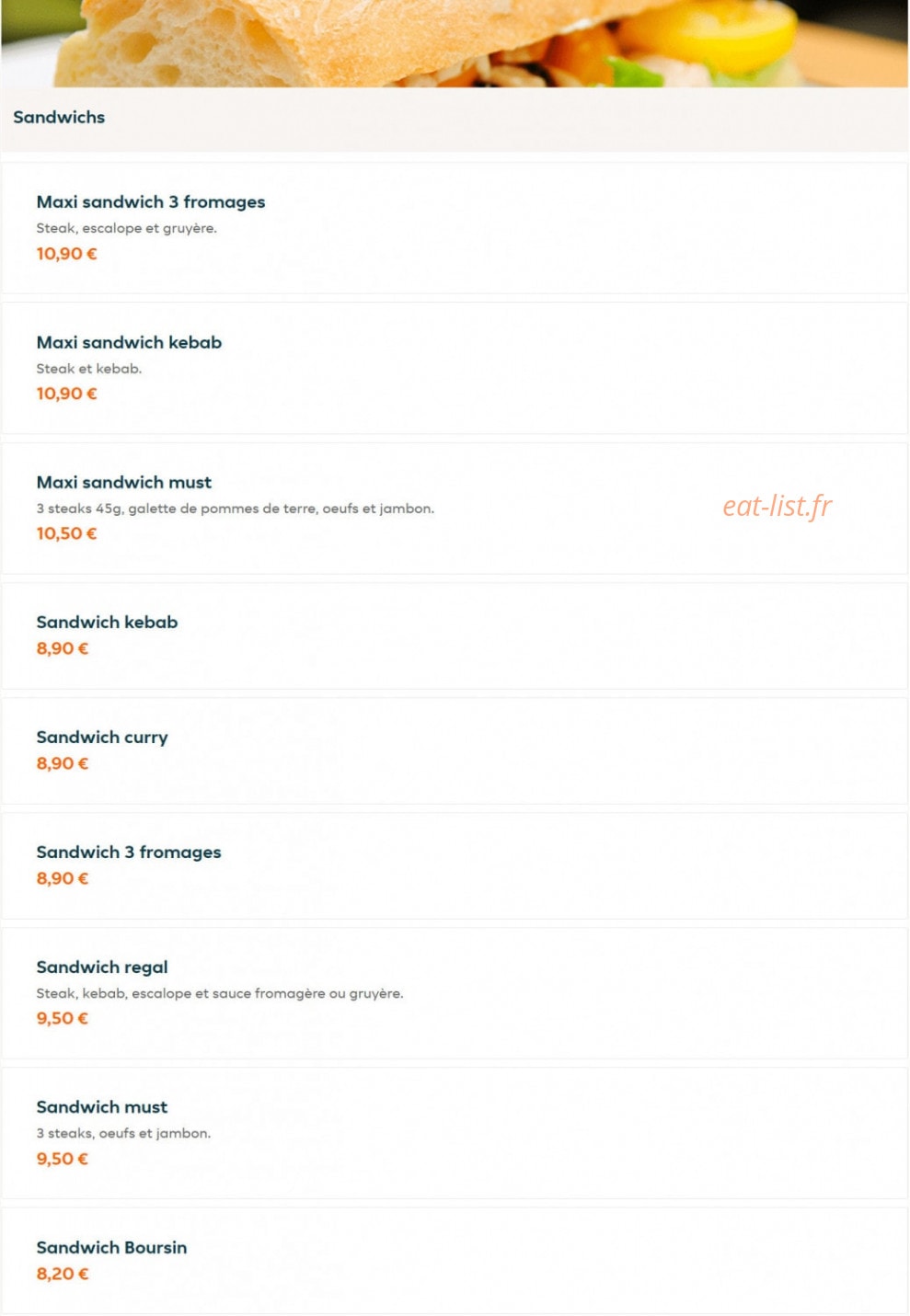 Regal Food's La Viste — carte page 5