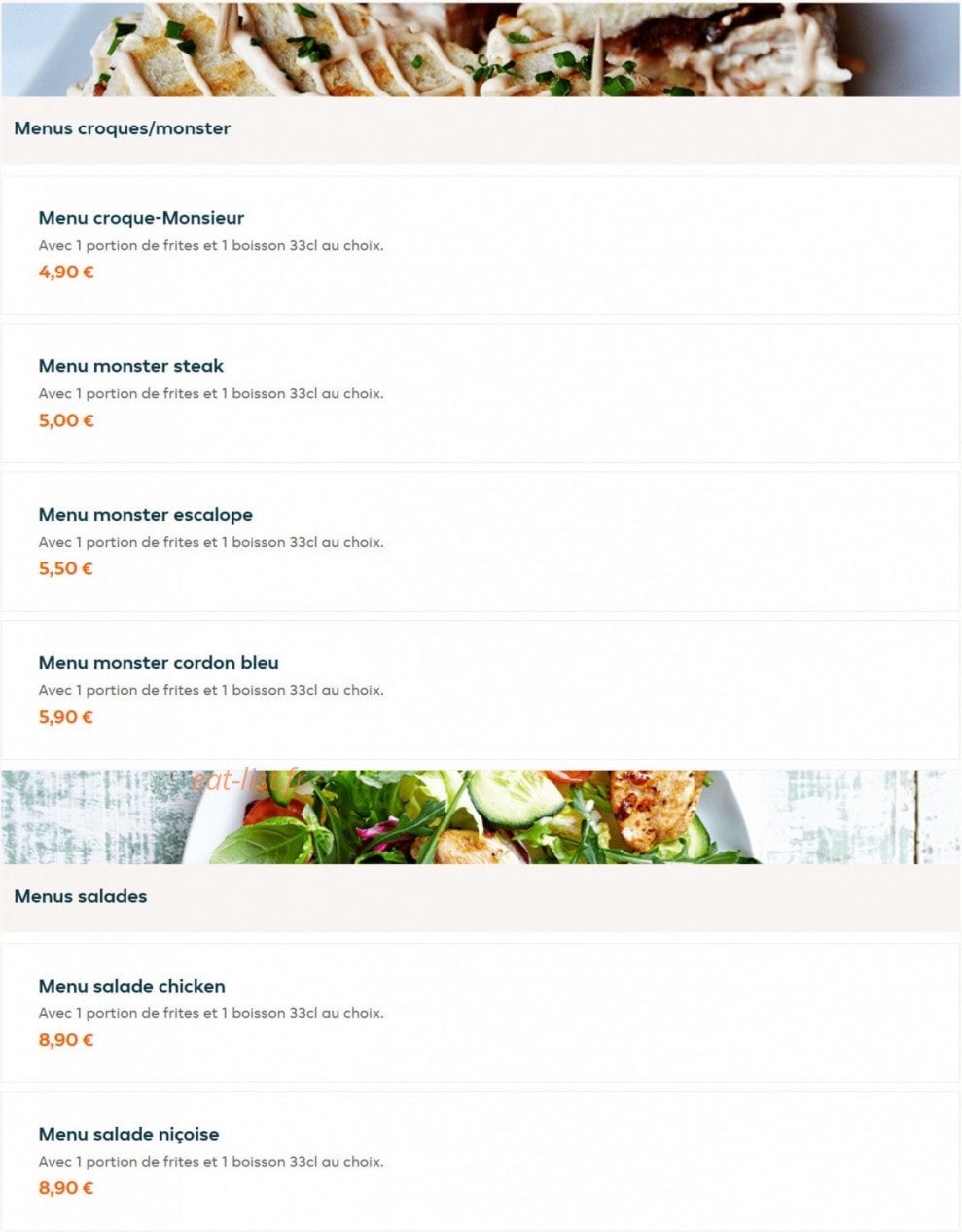 Regal Food's La Viste — carte page 3
