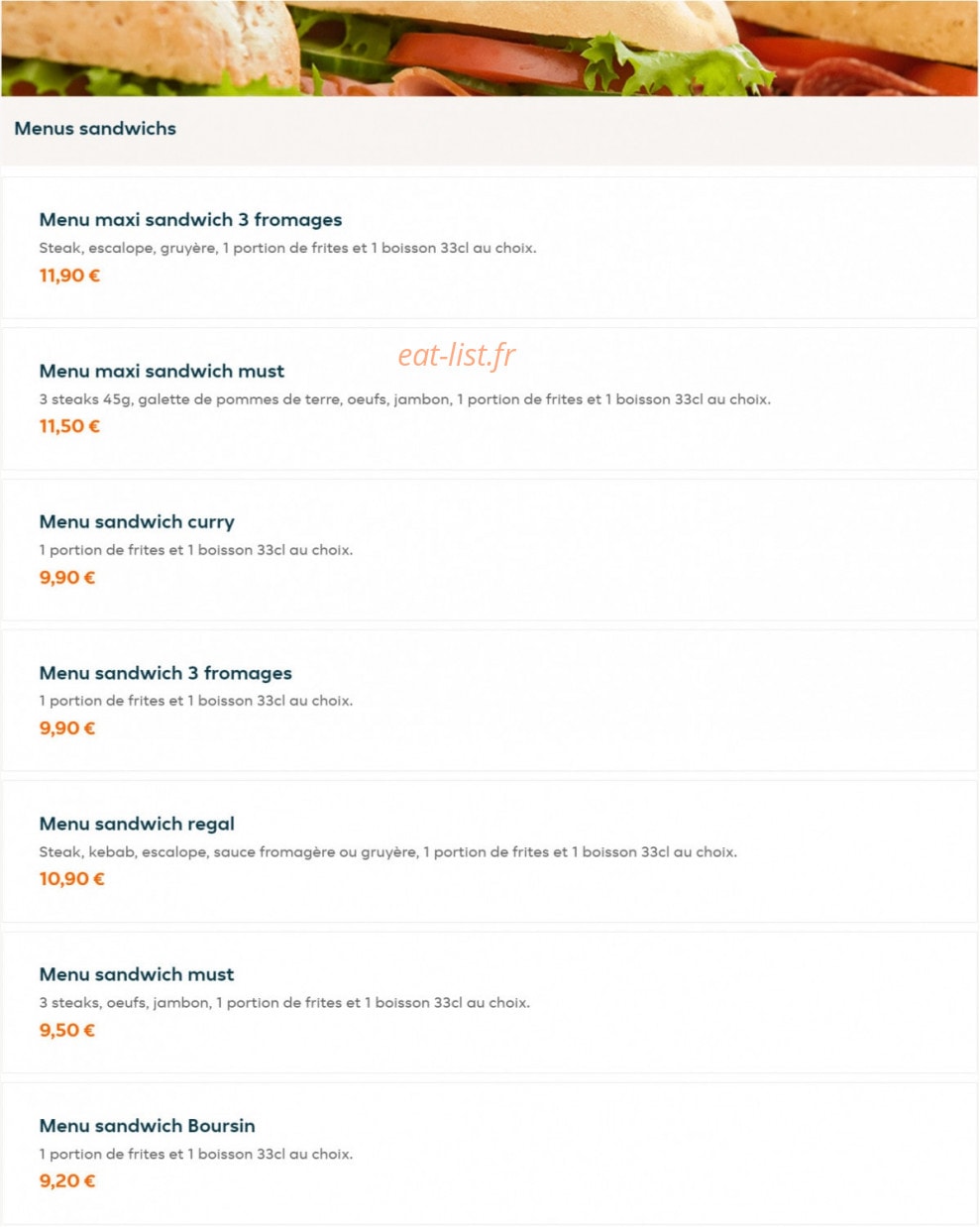 Regal Food's La Viste — carte page 2