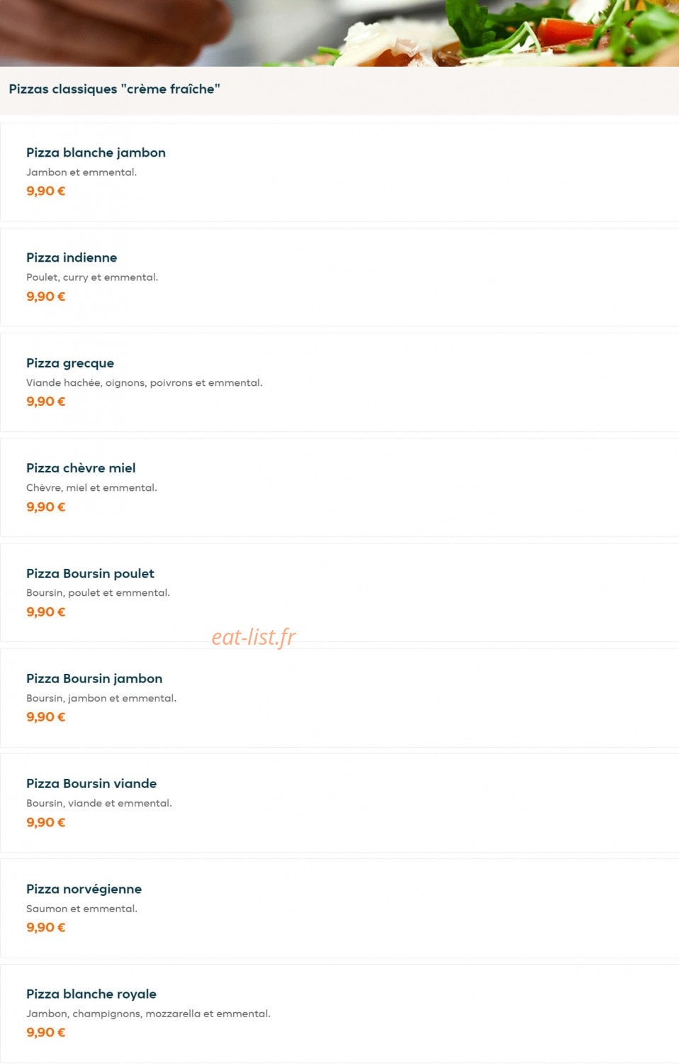 Rosa Pizza — carte page 3