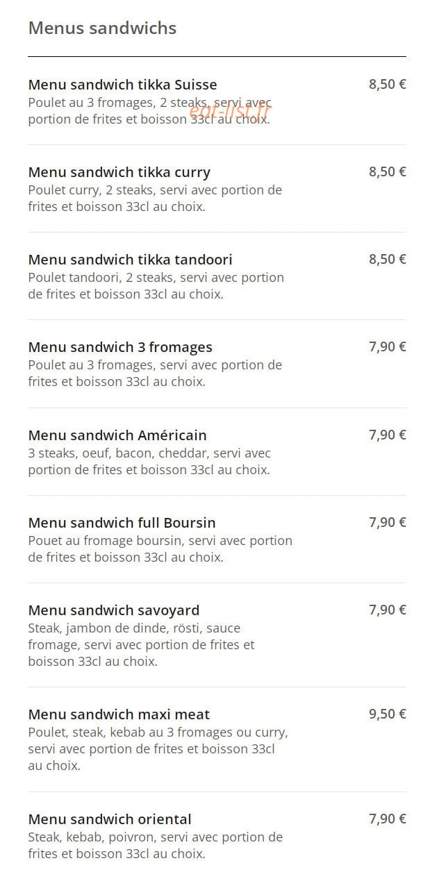 Tikka Food — carte page 3