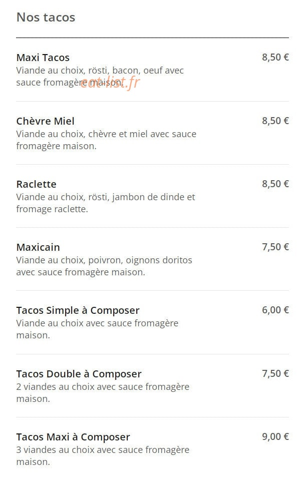 Tikka Food — carte page 9