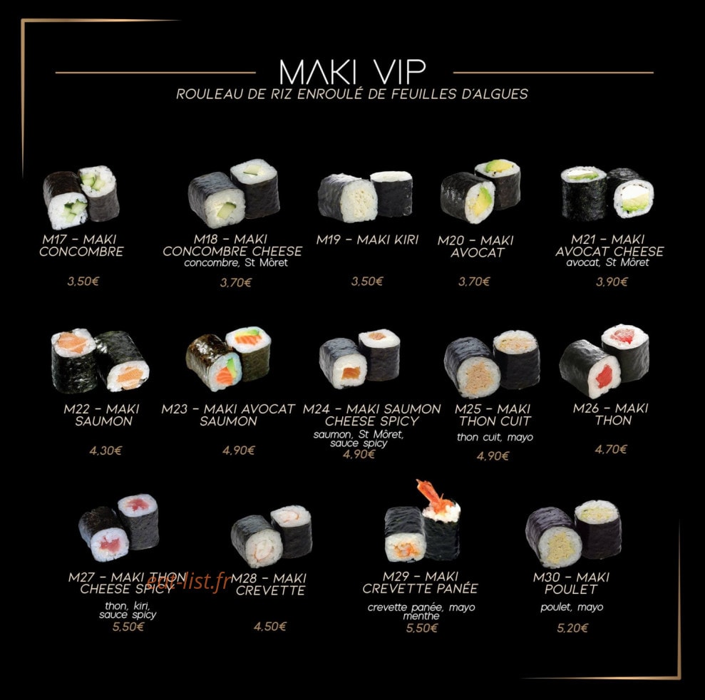 Vip Sushi — carte page 9
