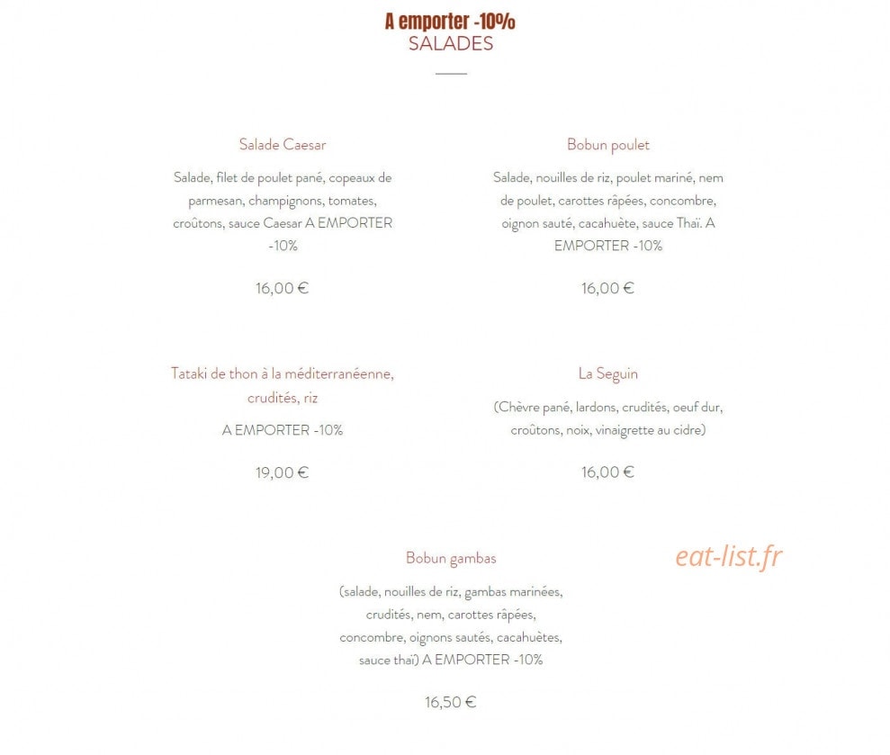 Coté Palmiers — carte page 1