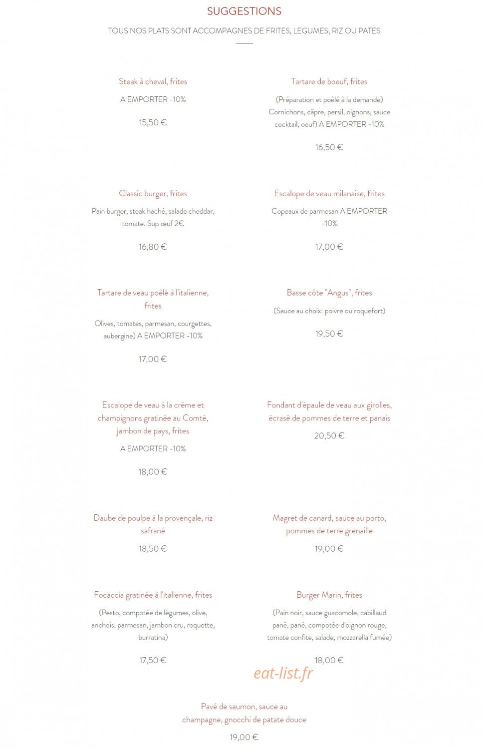 Coté Palmiers — carte page 2