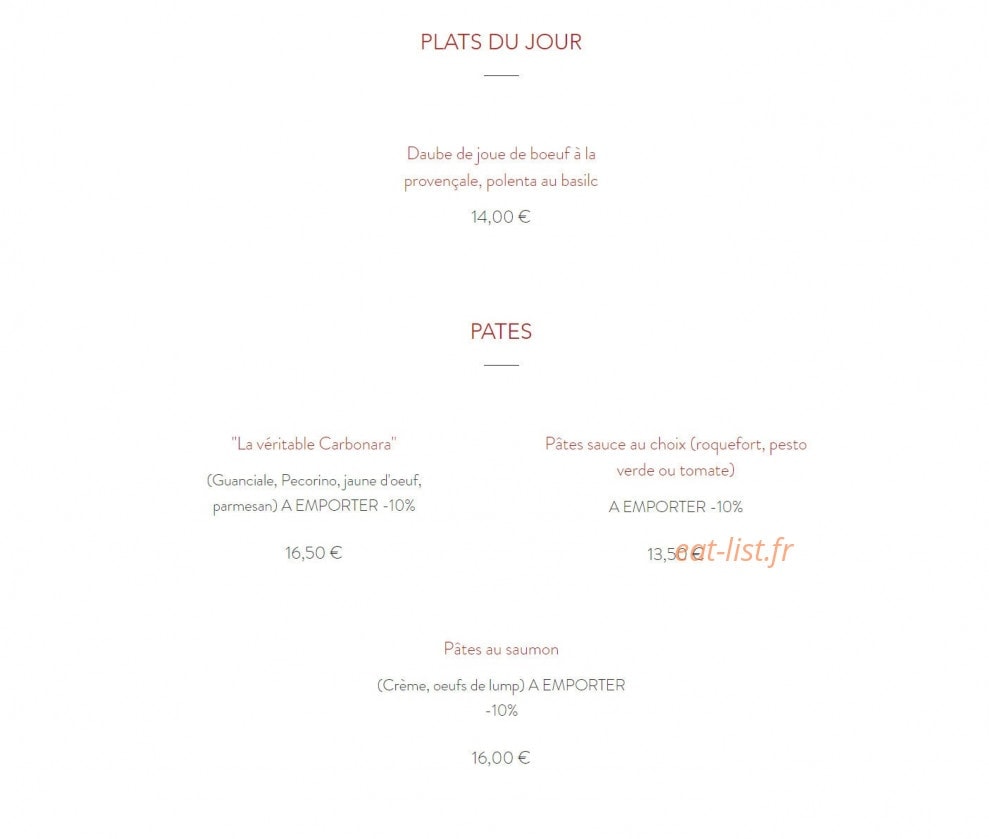 Coté Palmiers — carte page 3