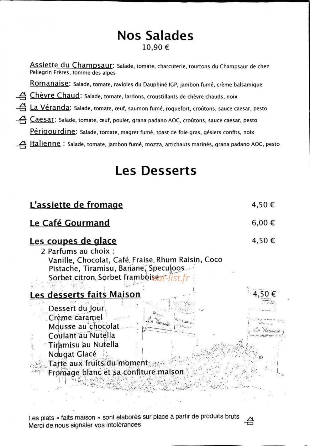 La Véranda — carte page 3