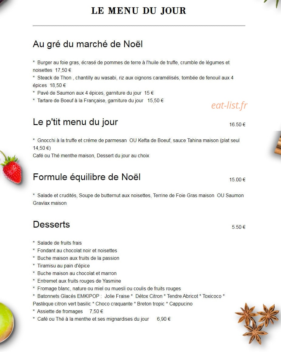 Le Cafouch Aux Saveurs — carte page 1