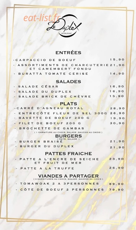 Le Duplex — carte page 1
