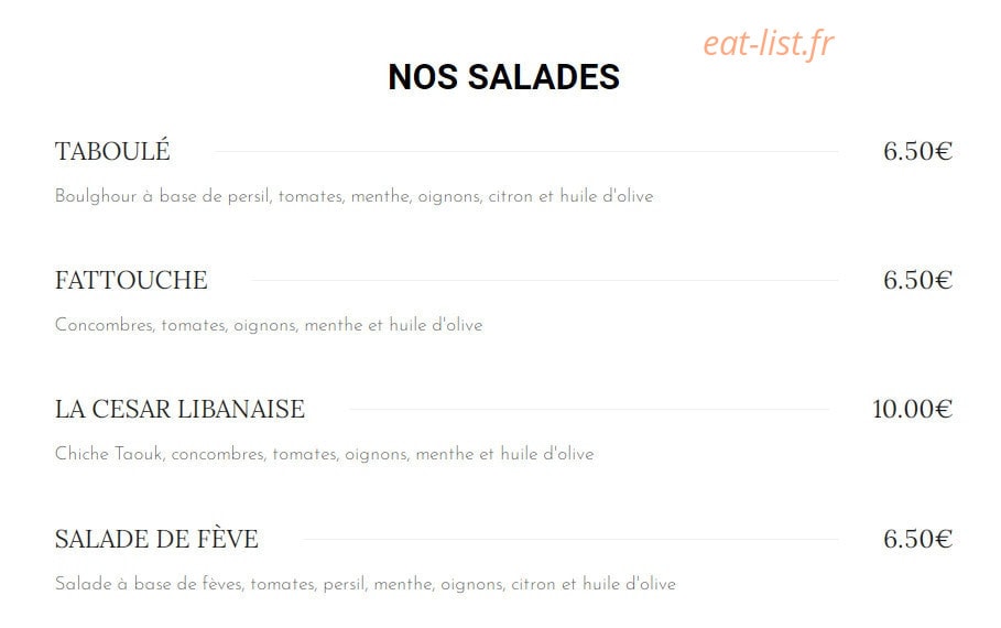 Le Libanais — carte page 4