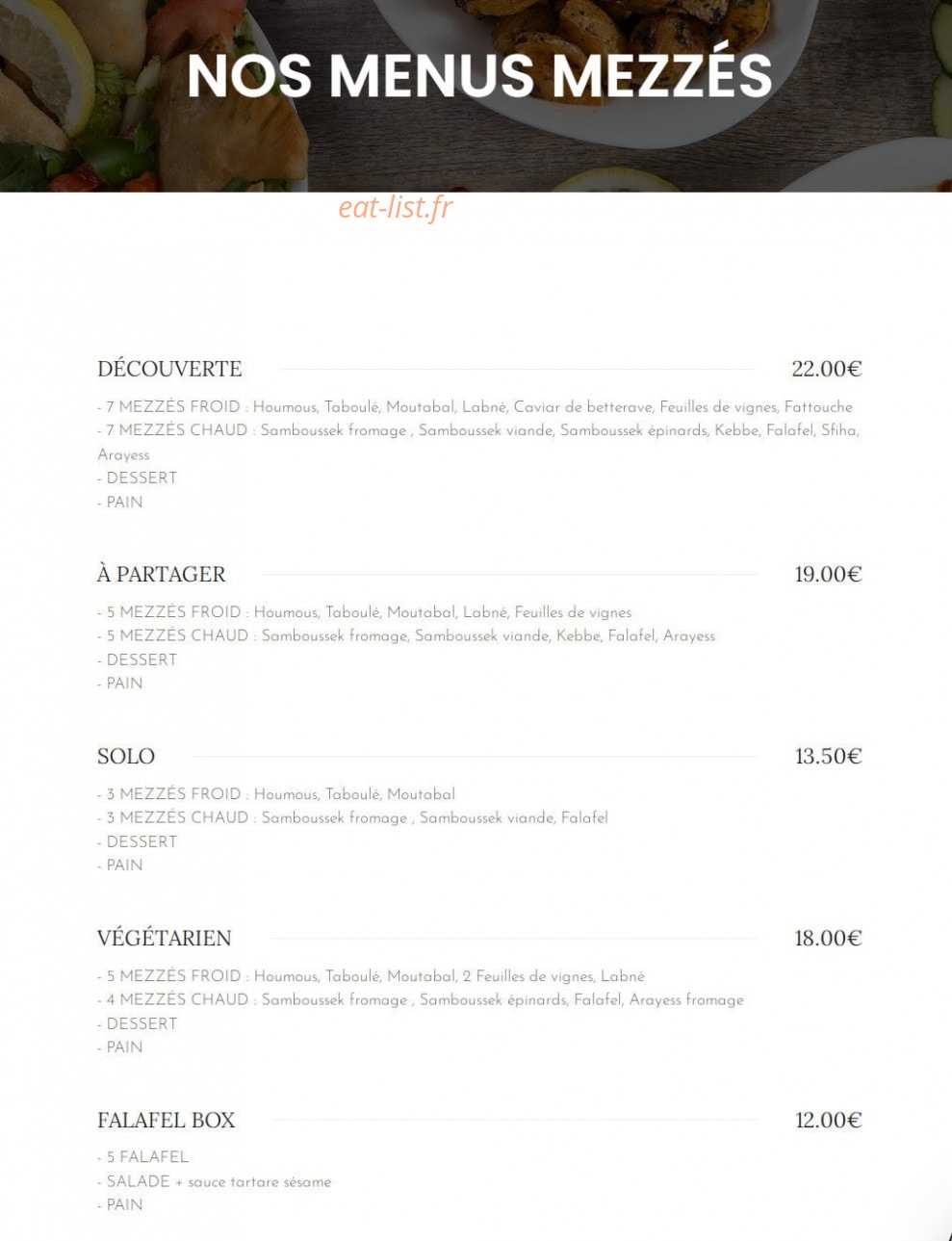 Le Libanais — carte page 2