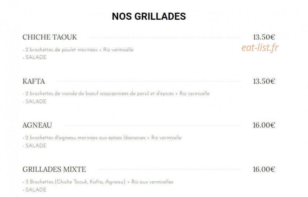 Le Libanais — carte page 5