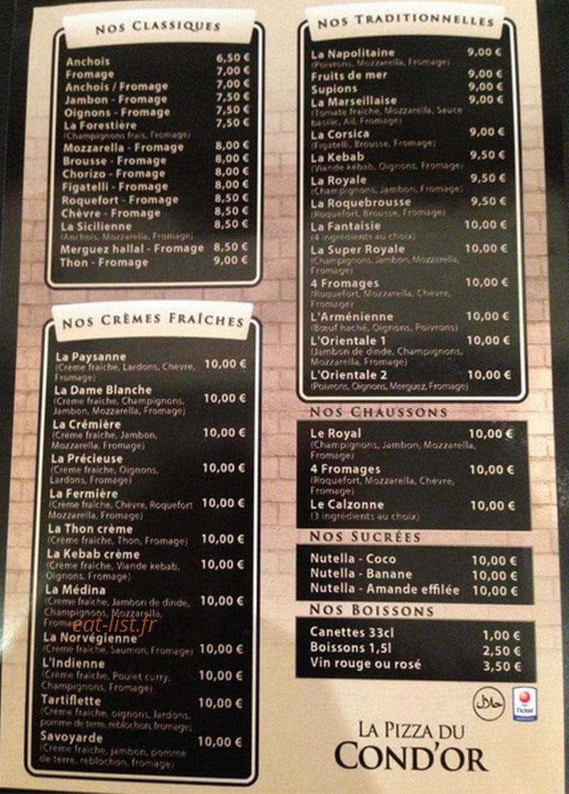 Pizza du Cond'Or — carte page 2