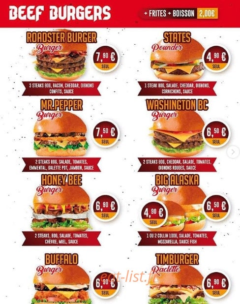 States Burger — carte page 3