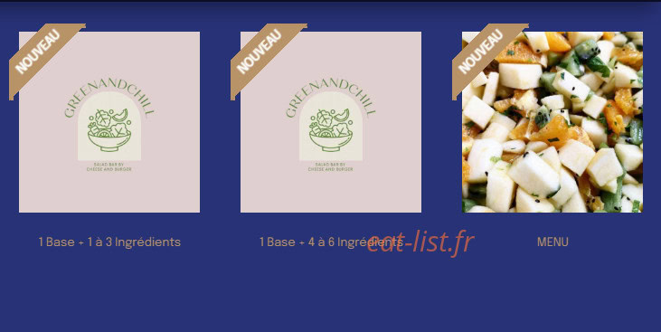 Cheese & Burger — carte page 1
