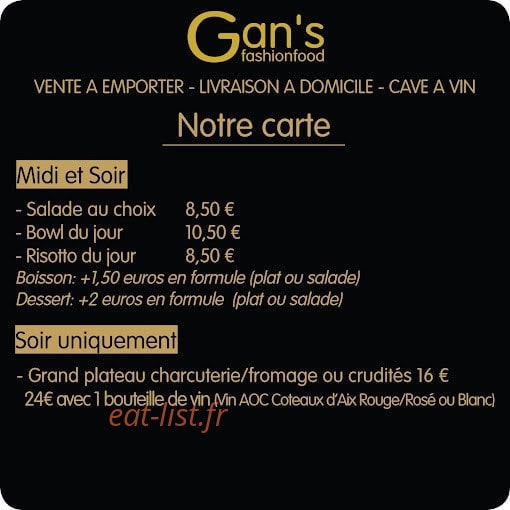 Gan’s — carte page 1