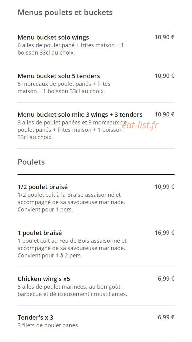 Golden Grill — carte page 2
