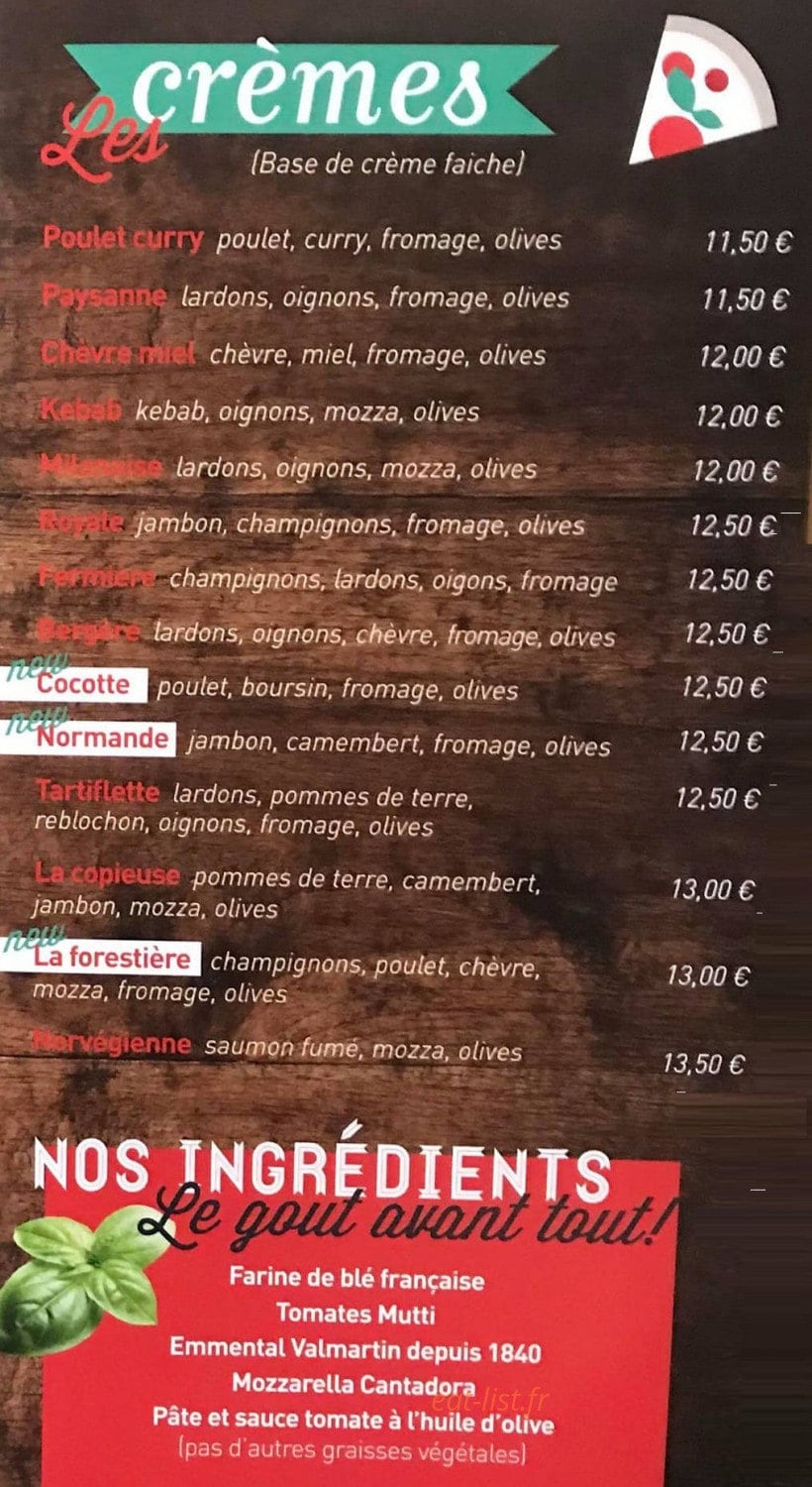 Les 1000 Pizzas — carte page 3