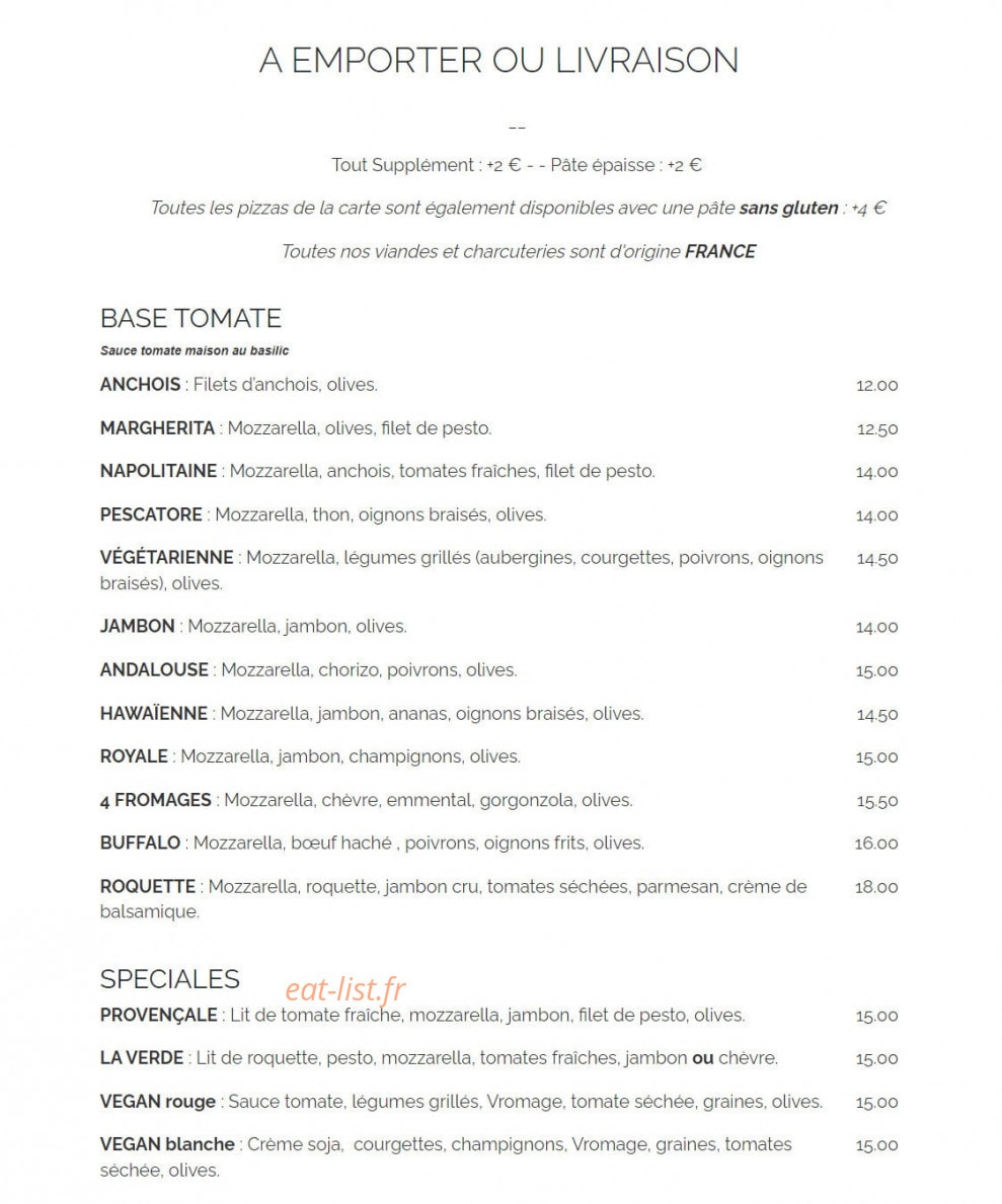 MaPizza Bio — carte page 1