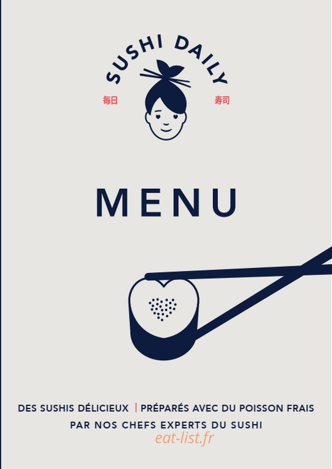 Sushi Daily — carte page 1