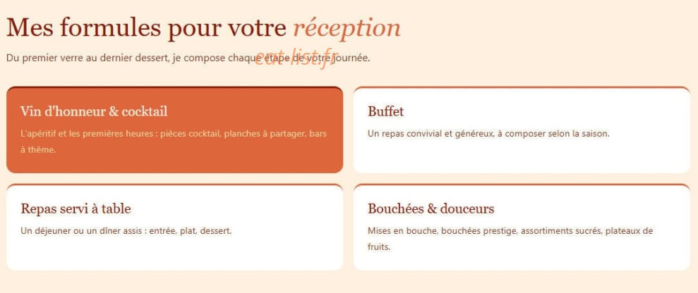 Vasty Traiteur — carte page 1