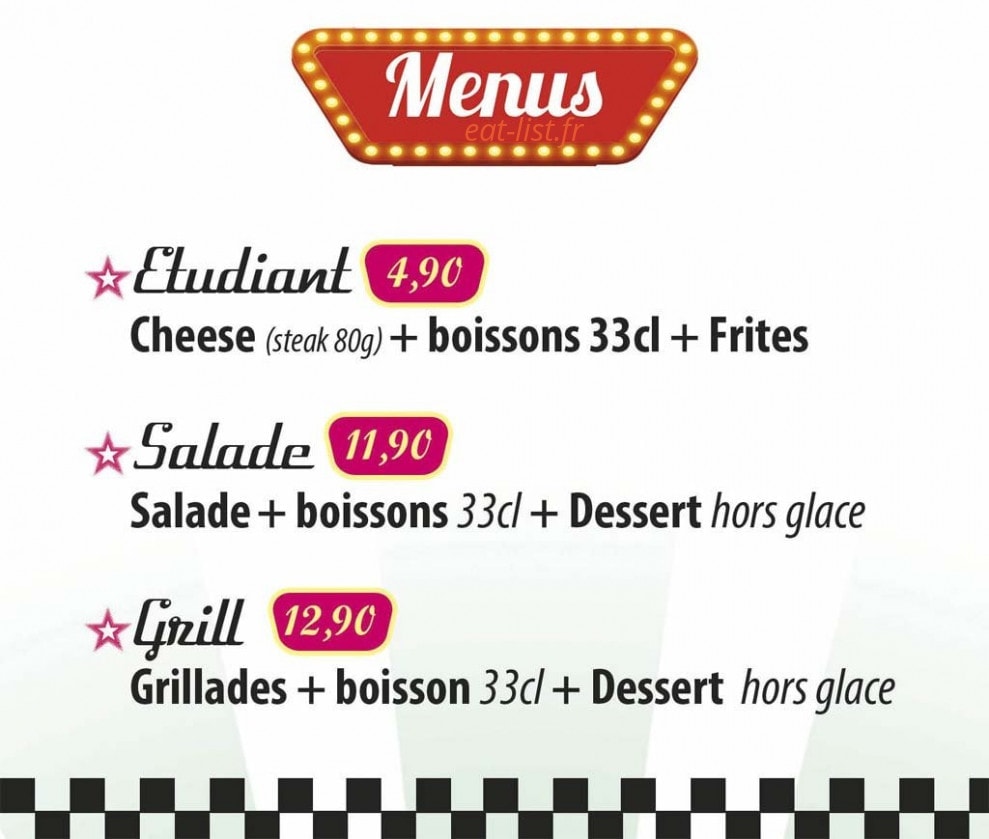 50's Diner classic — carte page 1