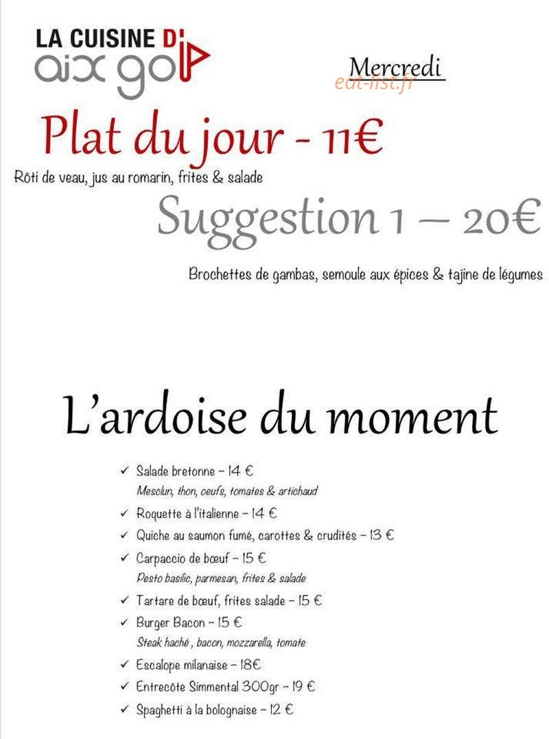 Aix Golf — carte page 1