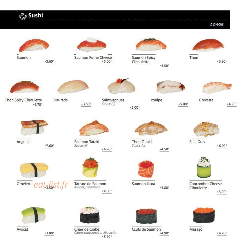 Aji-sushi — carte page 5