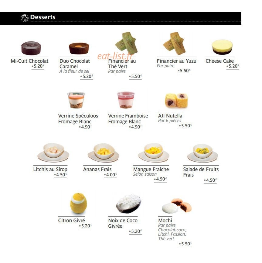 Aji-sushi — carte page 13