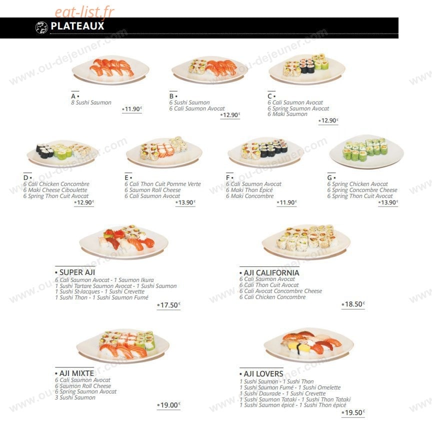 Aji-sushi — carte page 11