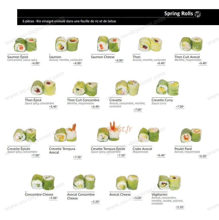 Aji-sushi — carte page 8
