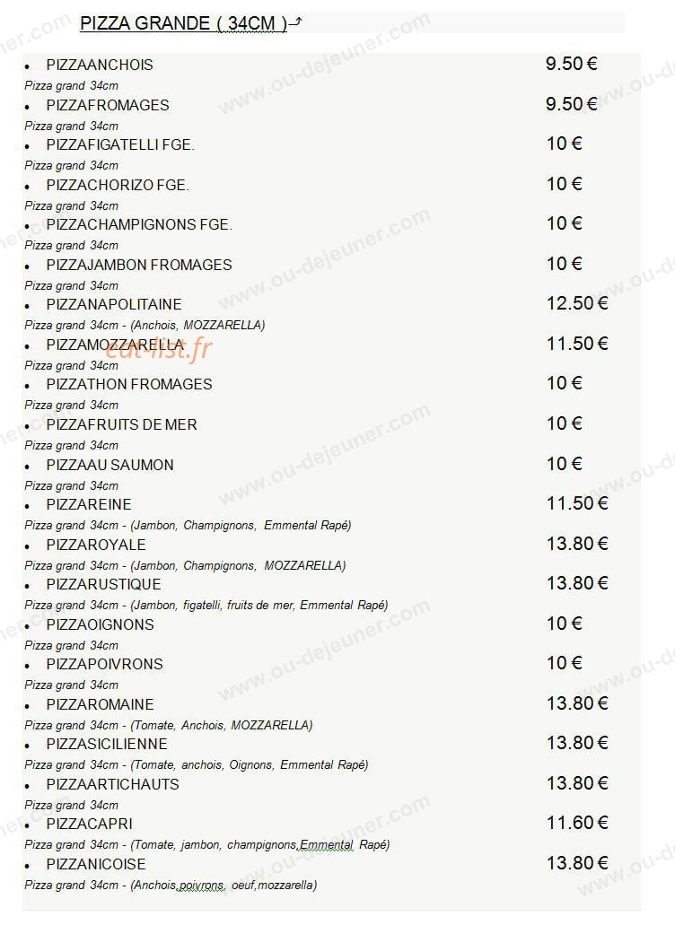 Allo Pizza — carte page 3