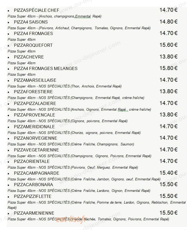 Allo Pizza — carte page 6