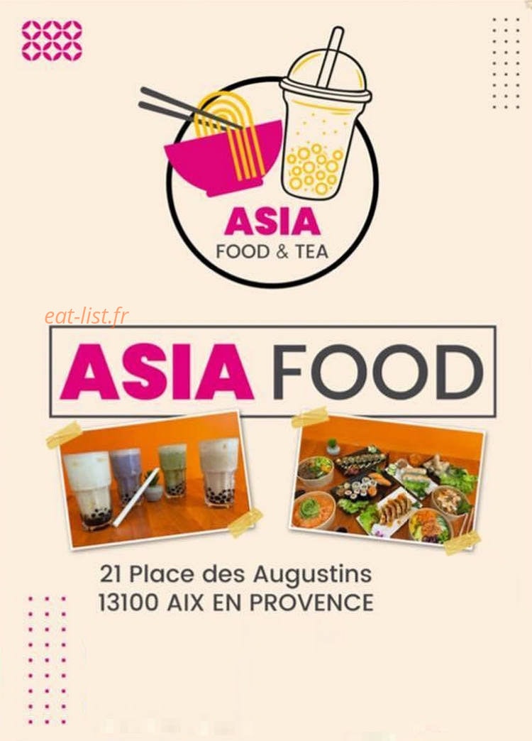 Asia Food — carte page 1