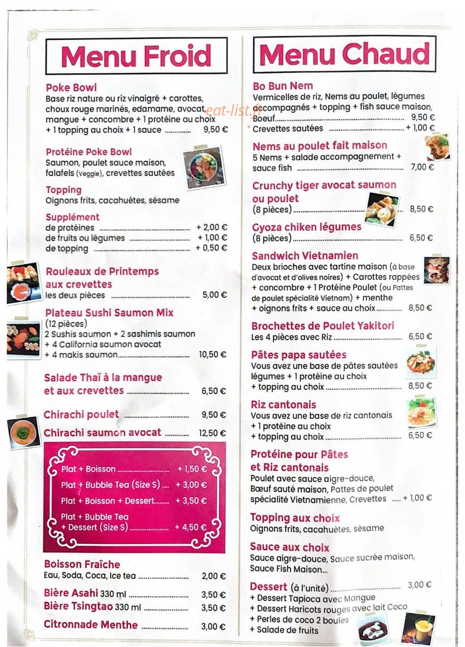 Asia Food — carte page 2