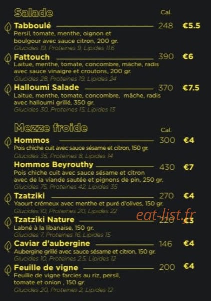 Au Coin Libanais — carte page 3